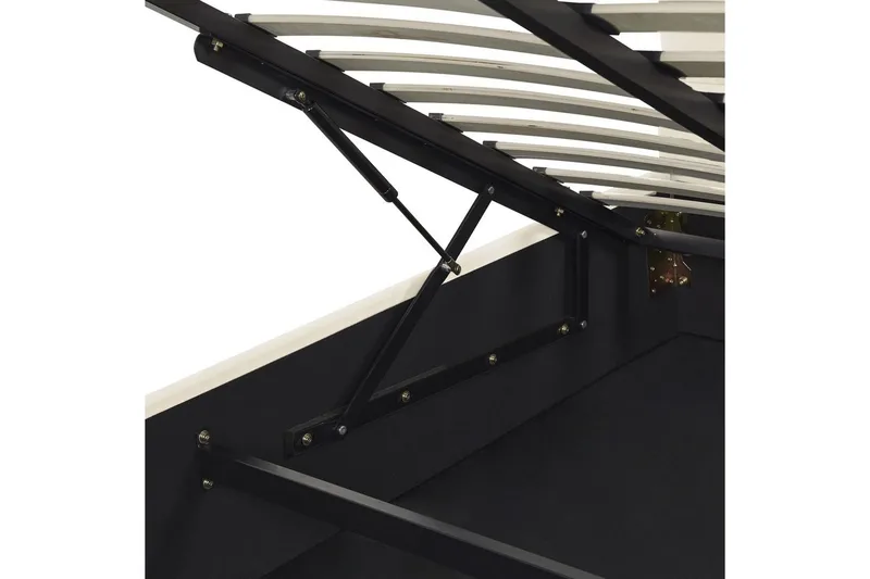 Säng med förvaring Vincennes - Vit, Svart, 180x200 cm - Möbler - Säng - Sängram & sängstomme