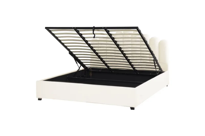 Säng med förvaring Vincennes, Vit, Svart, 180x200 cm