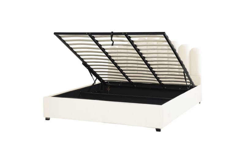 Säng med förvaring Vincennes, Vit, Svart, 180x200 cm