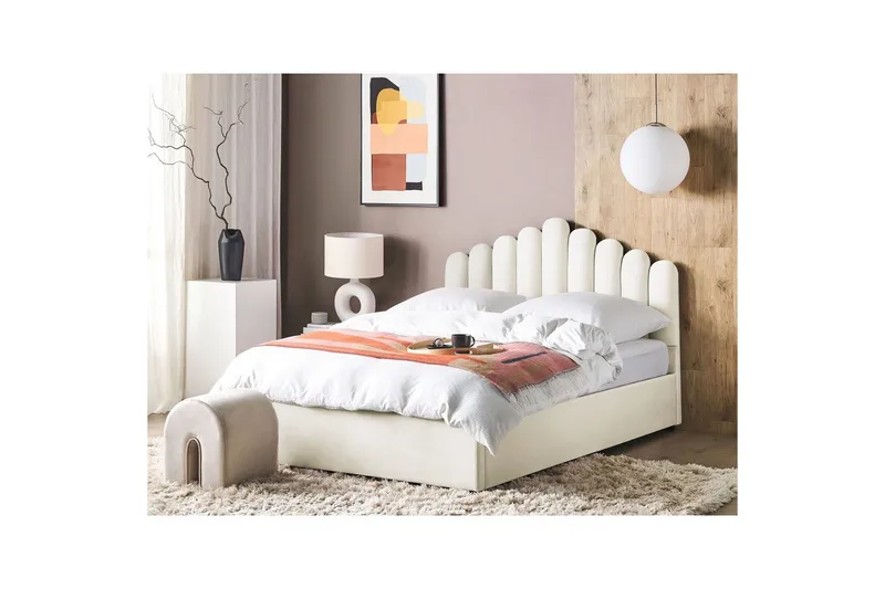 Säng med förvaring Vincennes - Vit, Svart, 180x200 cm - Möbler - Säng - Sängram & sängstomme