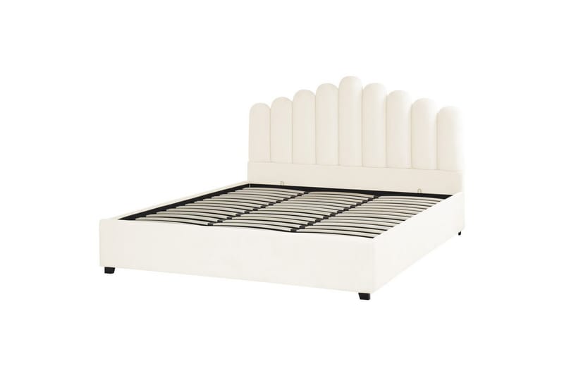 Säng med förvaring Vincennes - Vit, Svart, 180x200 cm - Möbler - Säng - Sängram & sängstomme