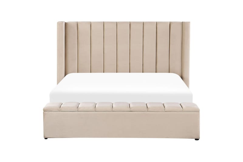 Säng med förvaringsbänk Noyers - Beige, 180x200 cm - Möbler - Säng - Sängram & sängstomme