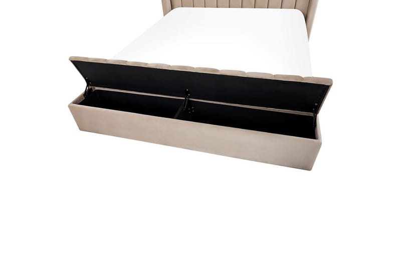 Säng med förvaringsbänk Noyers - Beige, 180x200 cm - Möbler - Säng - Sängram & sängstomme