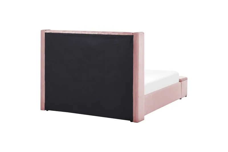 Säng med förvaringsbänk Noyers - Rosa, 140x200 cm - Möbler - Säng - Sängram & sängstomme