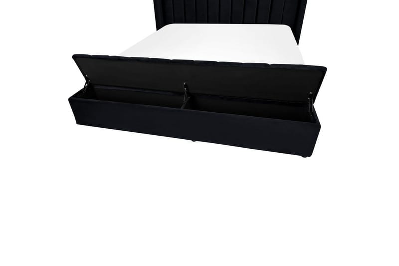 Säng med förvaringsbänk Noyers - Svart, 180x200 cm - Möbler - Säng - Sängram & sängstomme
