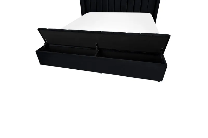 Säng med förvaringsbänk Noyers - Svart, 180x200 cm - Möbler - Säng - Sängram & sängstomme