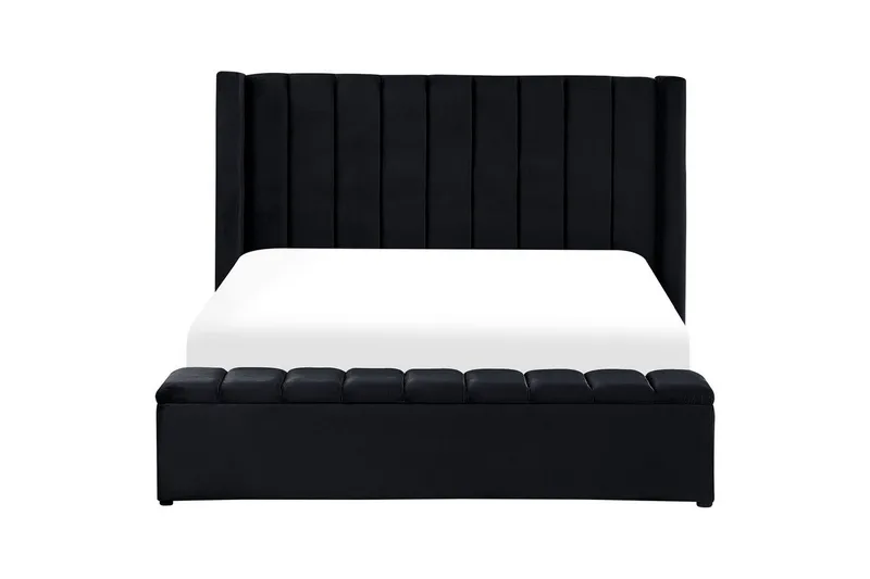 Säng med förvaringsbänk Noyers - Svart, 180x200 cm - Möbler - Säng - Sängram & sängstomme
