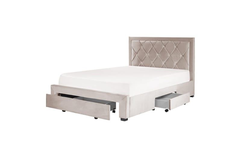 Säng med förvaringslådor Lievin - Beige, 140x200 cm - Möbler - Säng - Sängram & sängstomme