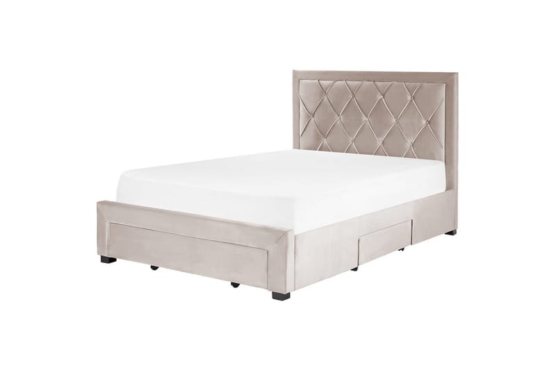 Säng med förvaringslådor Lievin - Beige, 140x200 cm - Möbler - Säng - Sängram & sängstomme