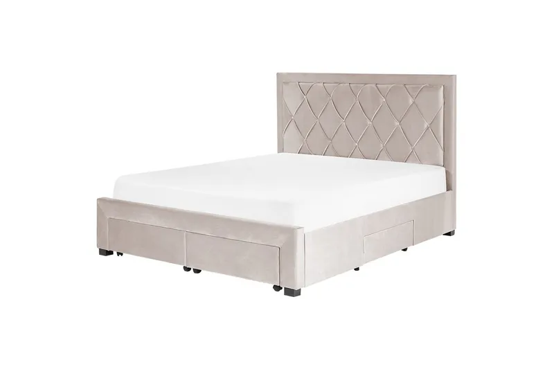 Säng med förvaringslådor Lievin - Beige, 160x200 cm - Möbler - Säng - Sängram & sängstomme