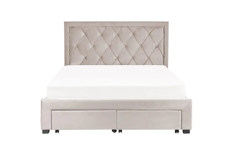 Säng med förvaringslådor Lievin - Beige, 160x200 cm - Möbler - Säng - Sängram & sängstomme