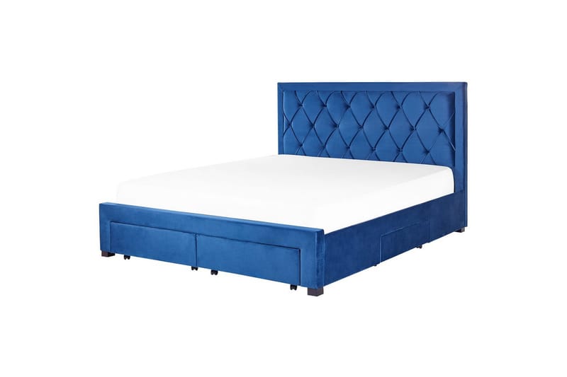 Säng med förvaringslådor Lievin - Blå, 180x200 cm - Möbler - Säng - Sängram & sängstomme