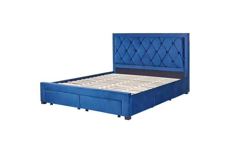 Säng med förvaringslådor Lievin - Blå, 180x200 cm - Möbler - Säng - Sängram & sängstomme