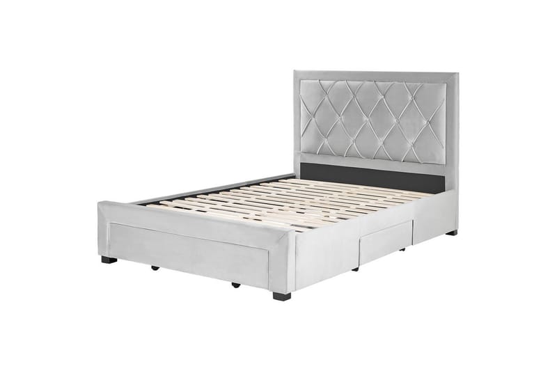 Säng med förvaringslådor Lievin, Grå, 140x200 cm