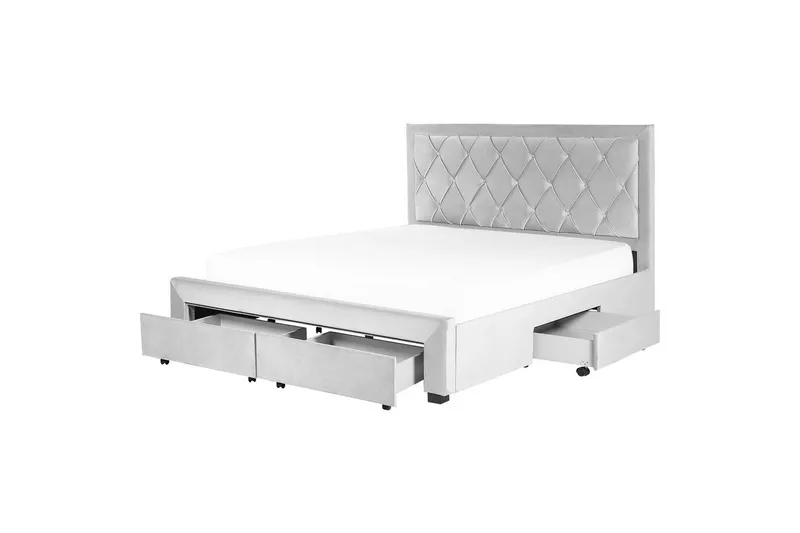 Säng med förvaringslådor Lievin - Grå, 180x200 cm - Möbler - Säng - Sängram & sängstomme