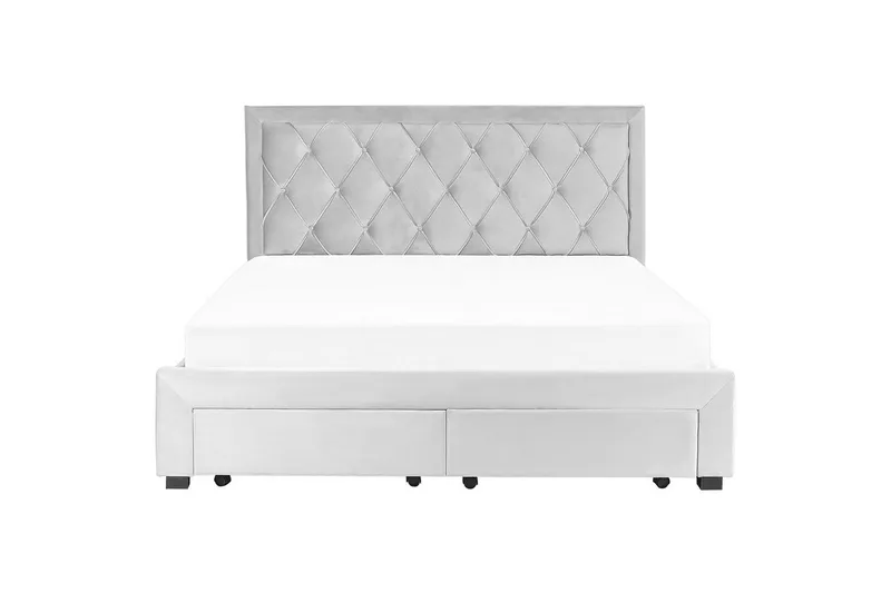 Säng med förvaringslådor Lievin - Grå, 180x200 cm - Möbler - Säng - Sängram & sängstomme