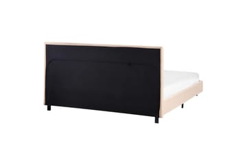 Säng med lamellram Albi - Beige, svart/Bouclé, 140x200 cm - M öbler - Säng - Sängram & sängstomme