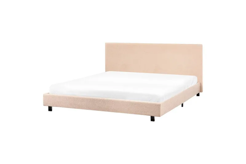Säng med lamellram Albi - Beige, svart/Bouclé, 180x200 cm - Möbler - Säng - Sängram & sängstomme