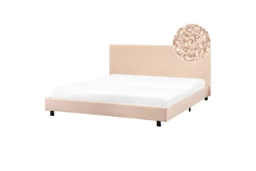 Säng med lamellram Albi - Beige, svart/Bouclé, 180x200 cm - Möbler - Säng - Sängram & sängstomme
