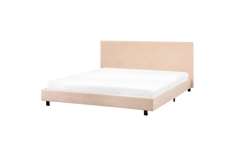 Säng med lamellram Albi - Beige, svart/Bouclé, 180x200 cm - Möbler - Säng - Sängram & sängstomme