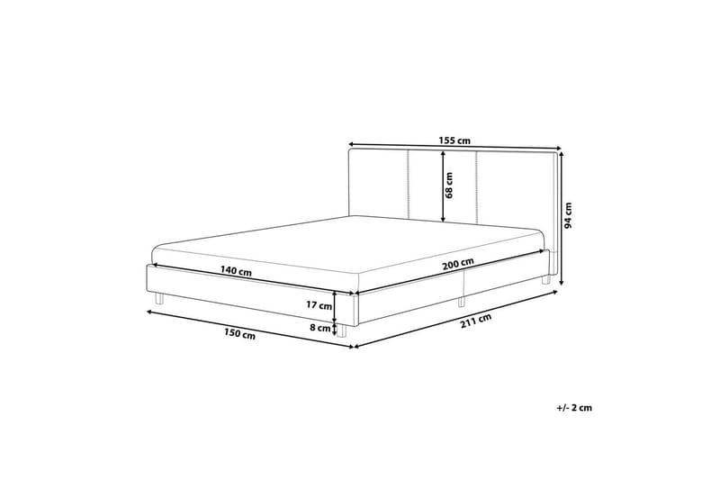 Säng med lamellram Albi - Beige, svart/Polyester, 140x200 cm - Möbler - Säng - Sängram & sängstomme