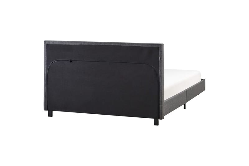 Säng med lamellram Albi - Grå, svart/Polyester, 140x200 cm - Möbler - Säng - Sängram & sängstomme