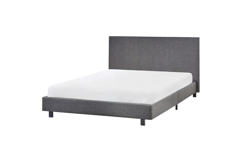 Säng med lamellram Albi - Grå, svart/Polyester, 140x200 cm - Möbler - Säng - Sängram & sängstomme