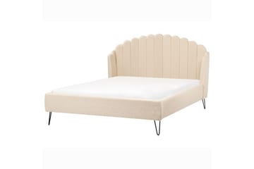 Säng med lamellram Ambillou - Beige, svart, 160x200 cm - Möbler - Säng - Sängram & sängstomme