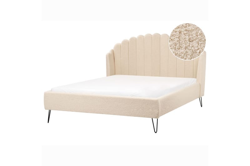 Säng med lamellram Ambillou - Beige, svart, 160x200 cm - Möbler - Säng - Sängram & sängstomme