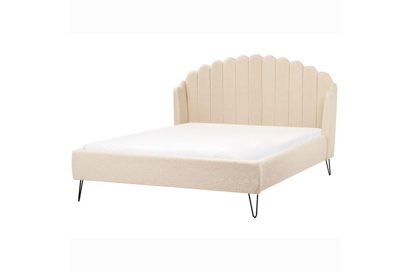 Säng med lamellram Ambillou - Beige, svart, 160x200 cm - Möbler - Säng - Sängram & sängstomme