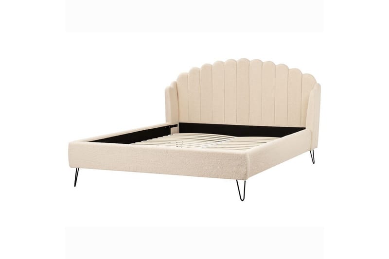 Säng med lamellram Ambillou - Beige, svart, 180x200 cm - Möbler - Säng - Sängram & sängstomme