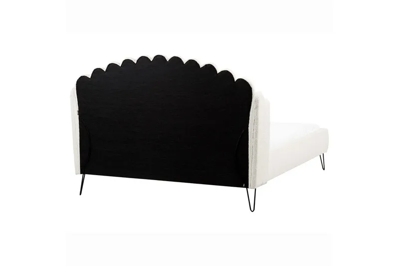 Säng med lamellram Ambillou - Vit, Svart, 160x200 cm - Möbler - Säng - Sängram & sängstomme