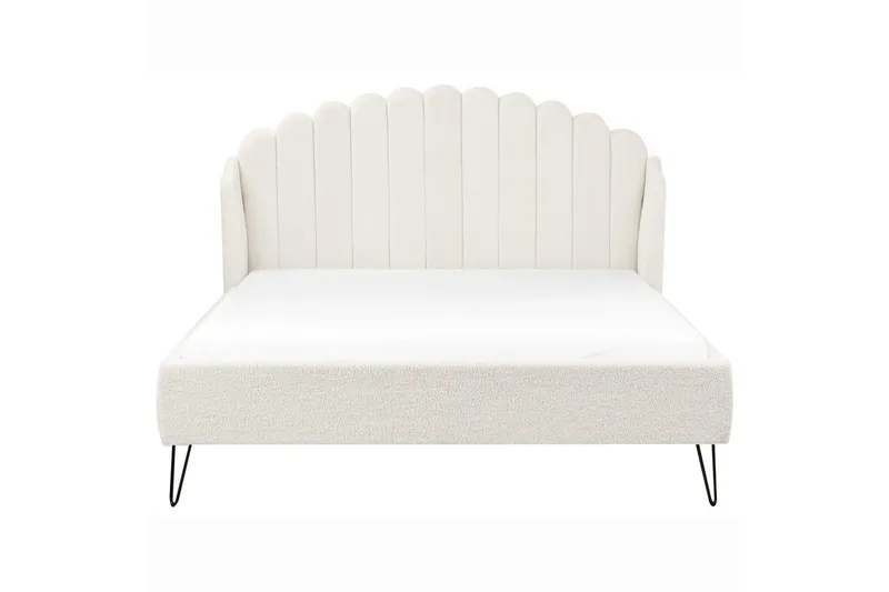 Säng med lamellram Ambillou - Vit, Svart, 160x200 cm - Möbler - Säng - Sängram & sängstomme