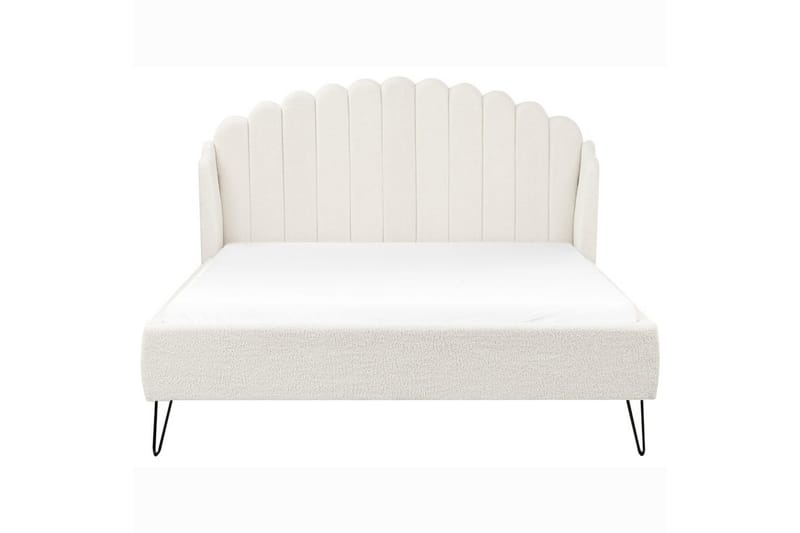 Säng med lamellram Ambillou - Vit, Svart, 160x200 cm - Möbler - Säng - Sängram & sängstomme