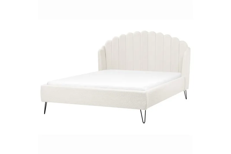 Säng med lamellram Ambillou - Vit, Svart, 160x200 cm - Möbler - Säng - Sängram & sängstomme