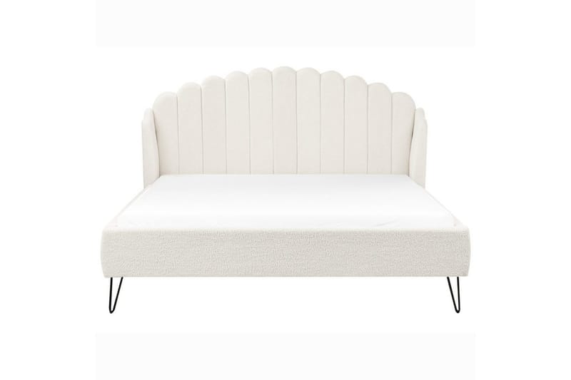 Säng med lamellram Ambillou - Vit, Svart, 180x200 cm - Möbler - Säng - Sängram & sängstomme