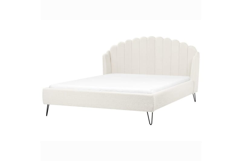 Säng med lamellram Ambillou - Vit, Svart, 180x200 cm - Möbler - Säng - Sängram & sängstomme