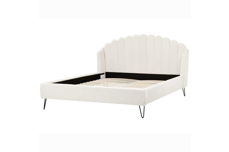 Säng med lamellram Ambillou - Vit, Svart, 180x200 cm - Möbler - Säng - Sängram & sängstomme
