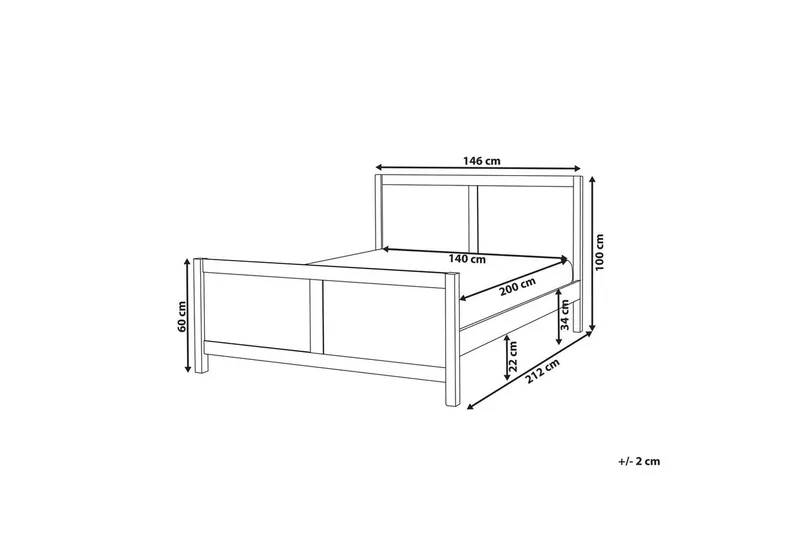 Säng med lamellram Champagnat - Vit, 140x200 cm - Möbler - Säng - Sängram & sängstomme
