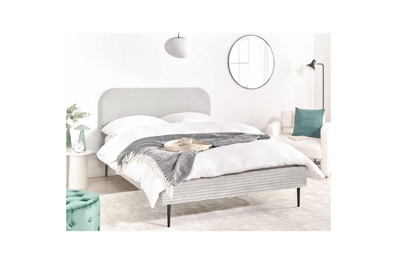 Säng med lamellram Flayat - Grå, svart, 140x200 cm - Möbler - Säng - Sängram & sängstomme