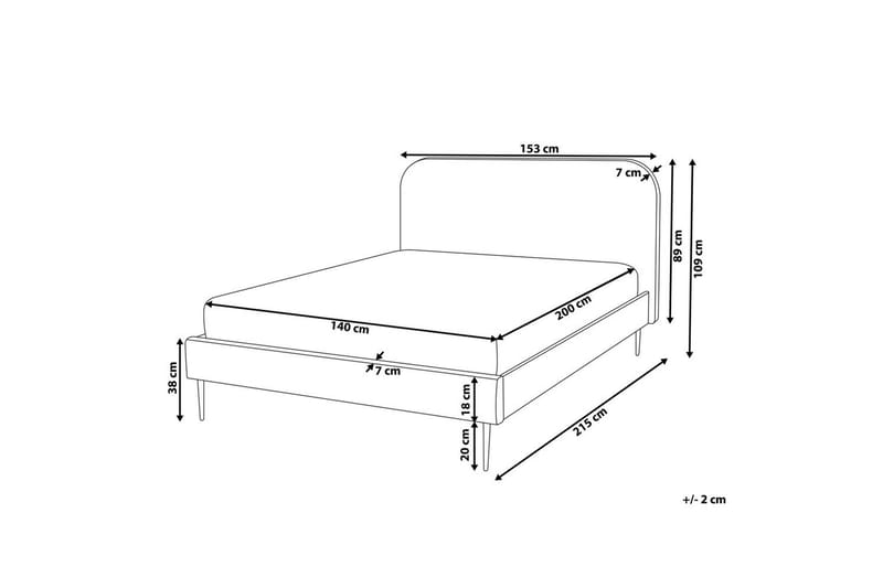 Säng med lamellram Flayat - Grå, svart, 140x200 cm - Möbler - Säng - Sängram & sängstomme