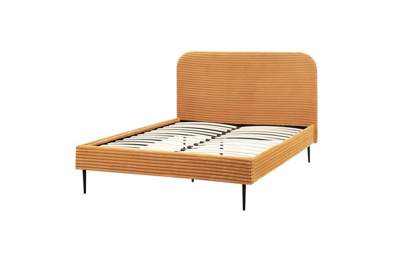 Säng med lamellram Flayat, Orange, svart, 140x200 cm