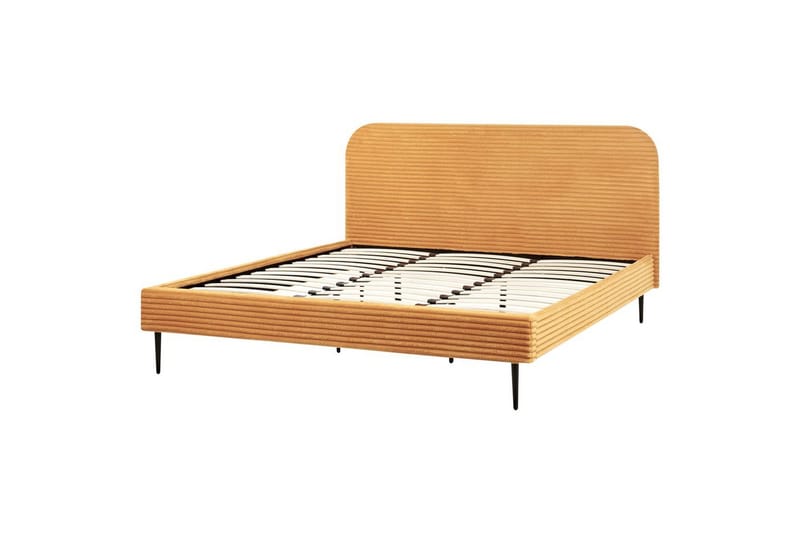 Säng med lamellram Flayat, Orange, svart, 180x200 cm