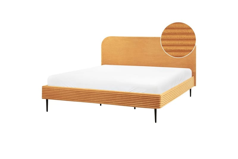 Säng med lamellram Flayat - Orange, svart, 180x200 cm - Möbler - Säng - Sängram & sängstomme