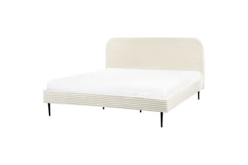 Säng med lamellram Flayat - Vit, Svart, 180x200 cm - Möbler - Säng - Sängram & sängstomme