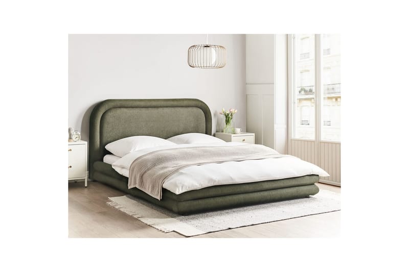 Säng med lamellram Lavardens - Grön, Svart, 160x200 cm - Möbler - Säng - Sängram & sängstomme