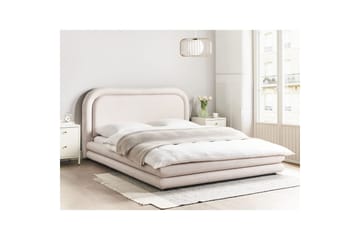 Säng med lamellram Lavardens - Ljusbeige, svart, 160x200 cm - Möbler - Säng - Sängram & sängstomme