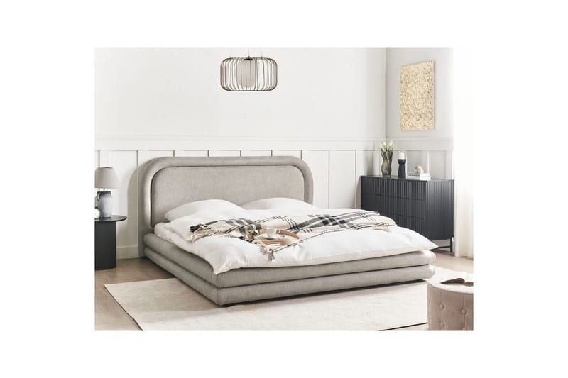 Säng med lamellram Lavardens - Taupe, svart, 180x200 cm - Möbler - Säng - Sängram & sängstomme