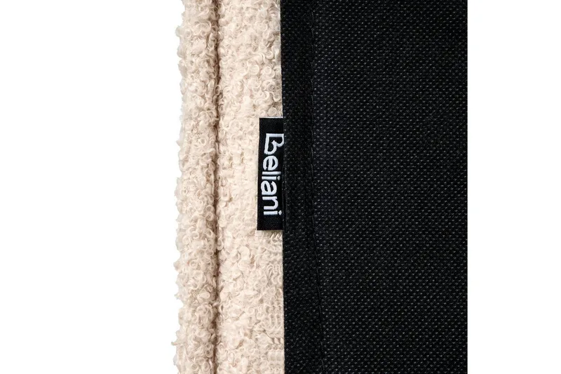 Säng med lamellram Limanton - Beige, ljust trä, svart/Bouclé, 180x200 cm - Möbler - Säng - Sängram & sängstomme