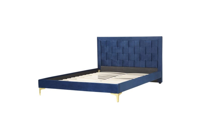 Säng med lamellram Limoux, Blå, 140x200 cm